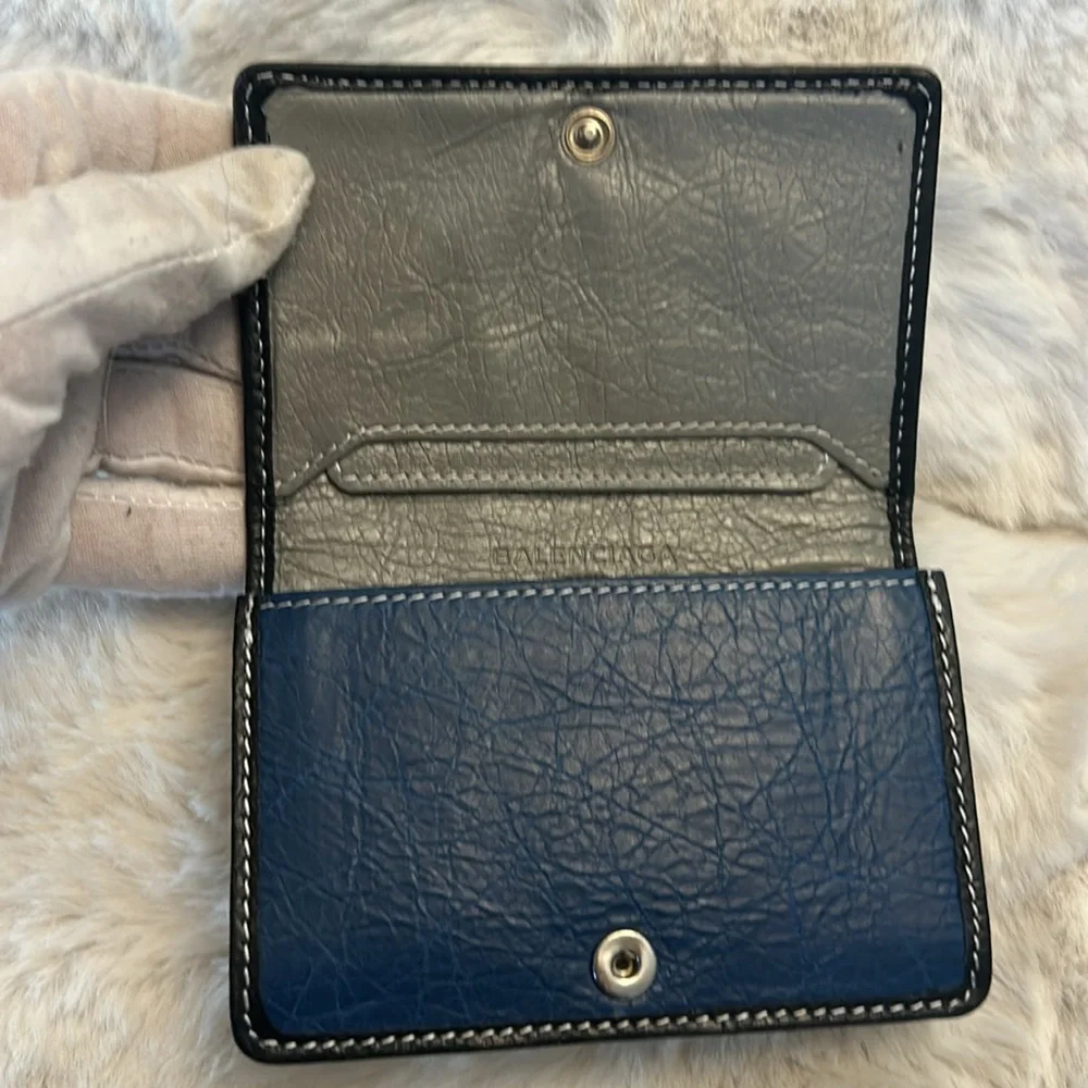 Balenciaga Bazaar small multi colored leather  bifold card holder wallet - Picture 9 of 17